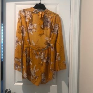 Backless Yellow Flower Romper *Never worn!*